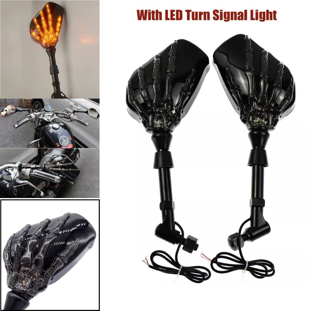 Motorcycle LED Hollowed-out Claw-shaped Turn Signals and Rearview Mirrors