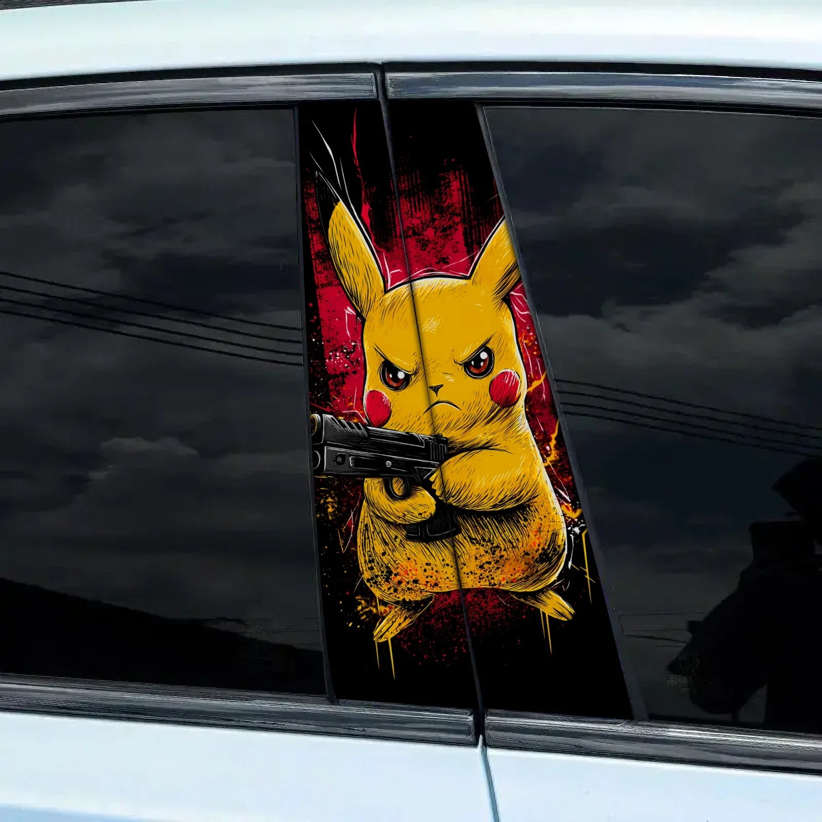 Universal Premium Vinyl Car Pillar Anime Stickers - Stylish and Durable B-Pillar Decals