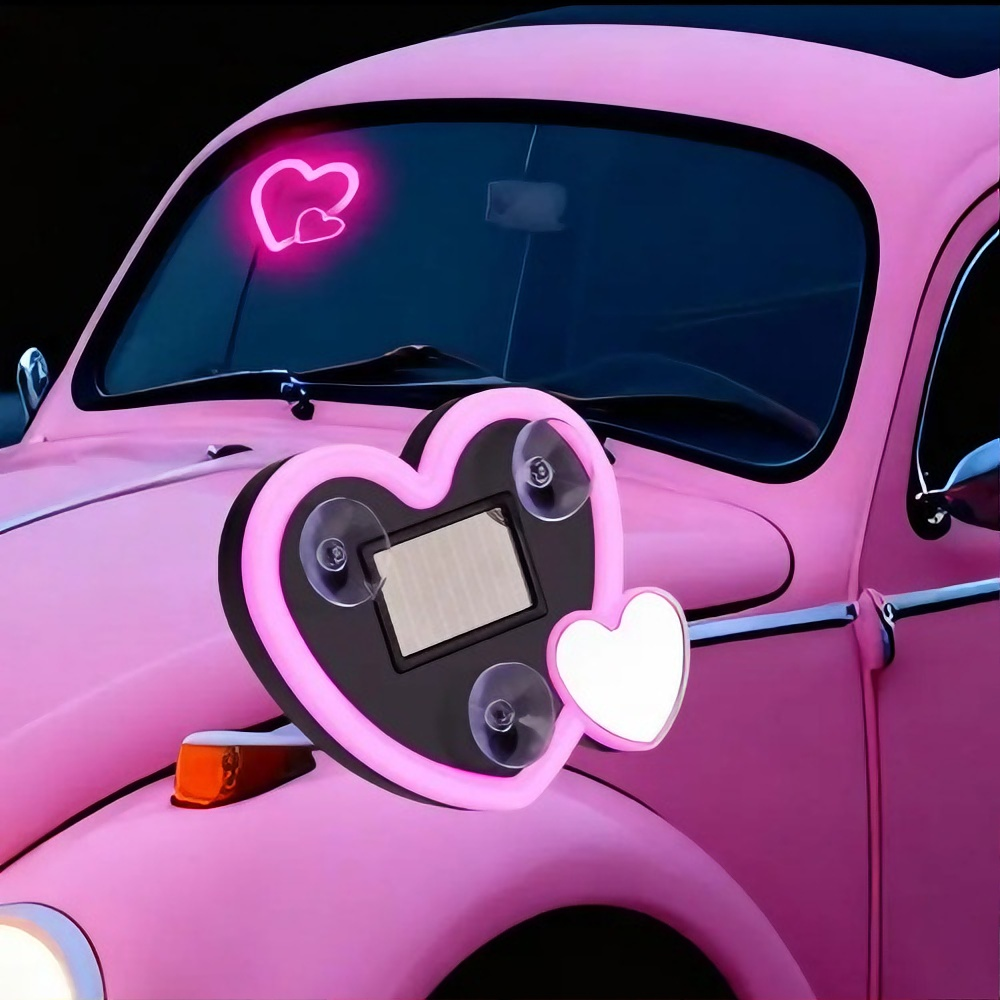 Car LED Ambient Light / Solar-Powered Heart-Shaped LED Neon Light