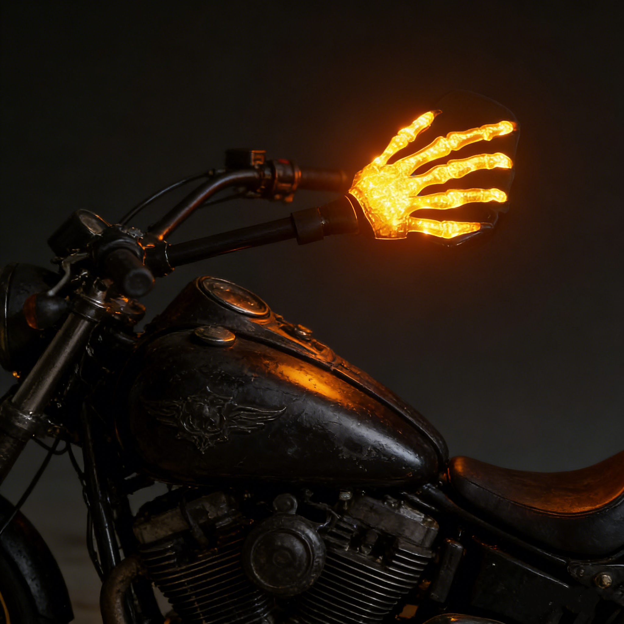 Motorcycle LED Hollowed-out Claw-shaped Turn Signals and Rearview Mirrors