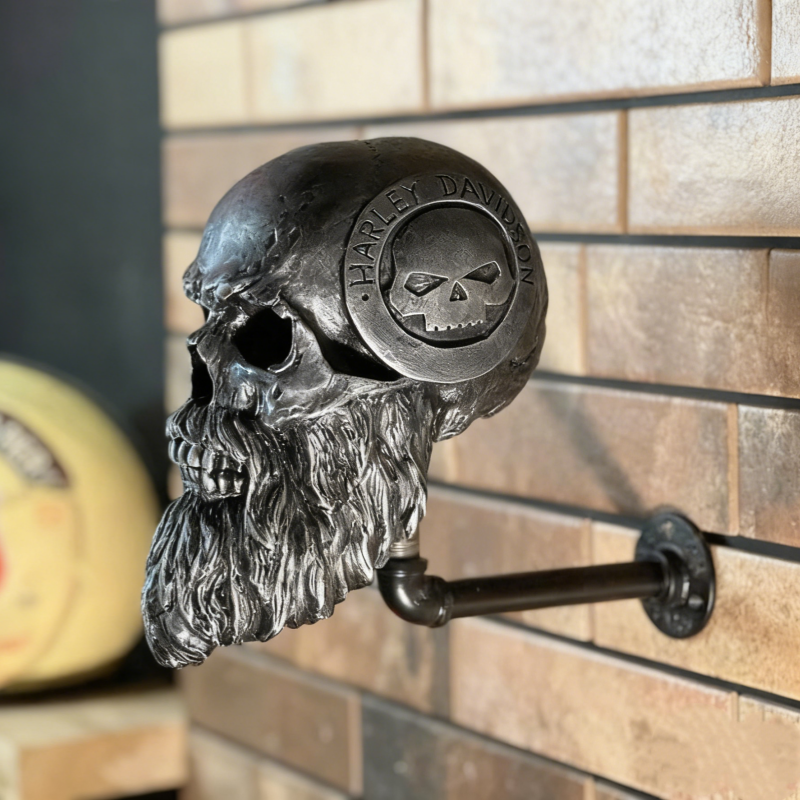 General HD Motorcycle Skull Helmet Stand