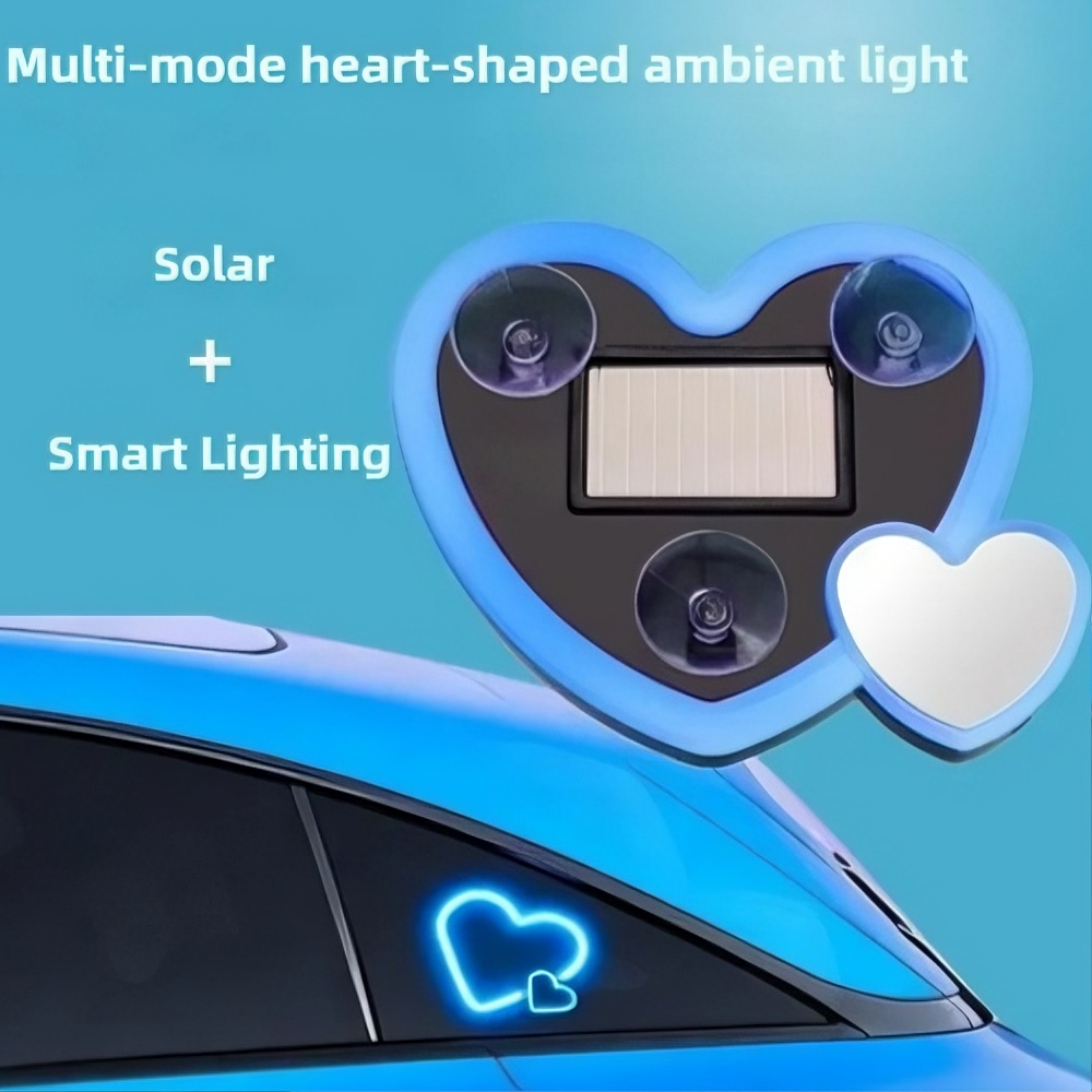 Car LED Ambient Light / Solar-Powered Heart-Shaped LED Neon Light