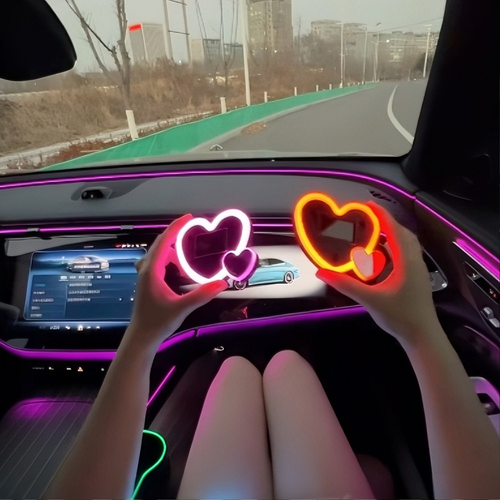 Car LED Ambient Light / Solar-Powered Heart-Shaped LED Neon Light