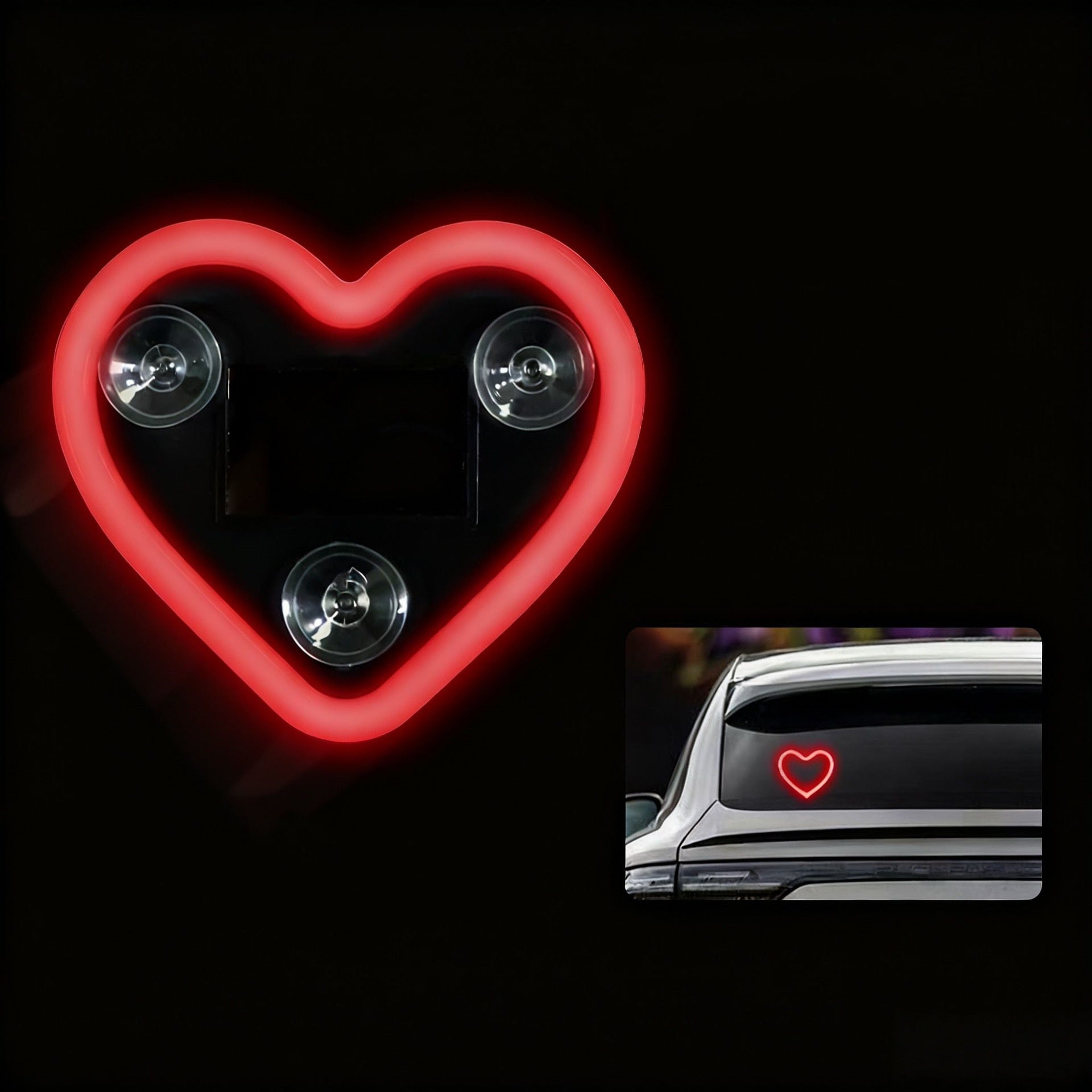 Car LED Ambient Light / Solar-Powered Heart-Shaped LED Neon Light