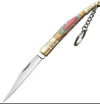Colorful Wood Portable Folding Knife with Keychain