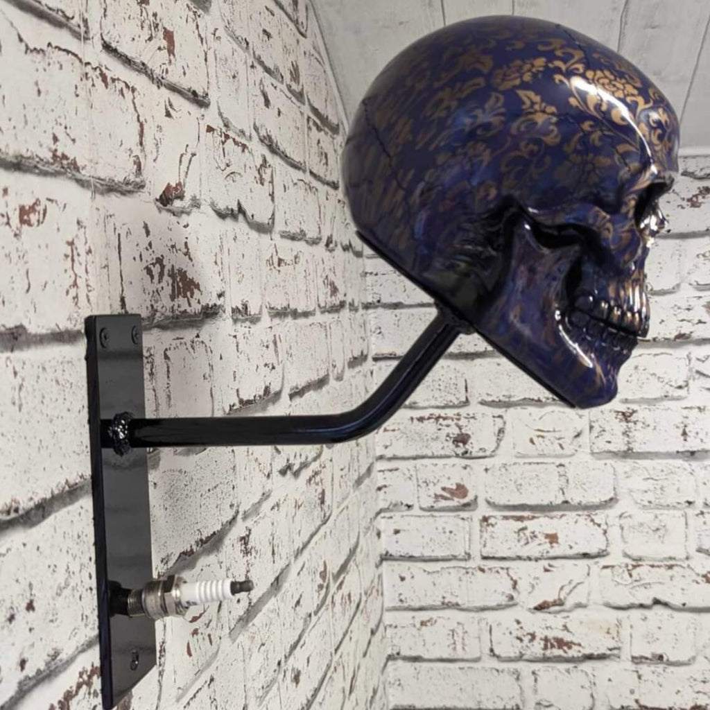 LAST DAY 70% OFF -Motorcycle Helmet Purple Lace Skull Stand