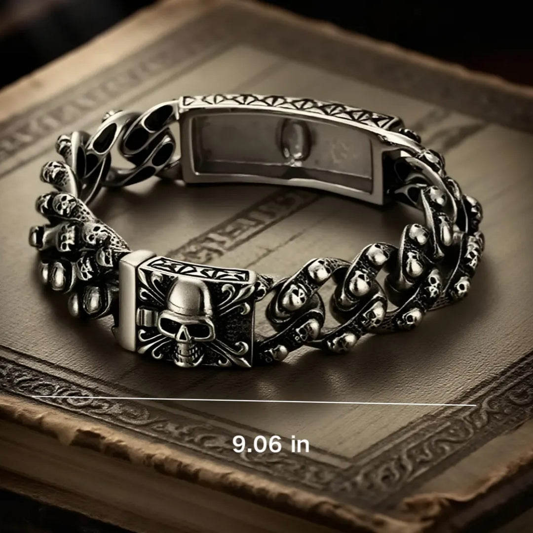 Vintage Handmade Gothic Skull Heavy Bracelet